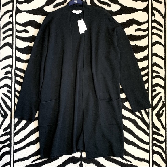 NWT Velvet by Graham & Spencer Adore Open Front Longline Cardigan Black Large - Picture 6 of 10